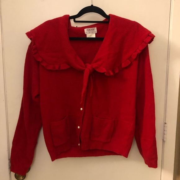 Skyr Sportswear Sweaters - Red Vintage Skyr Sportswear 100% Lambswool Sweater